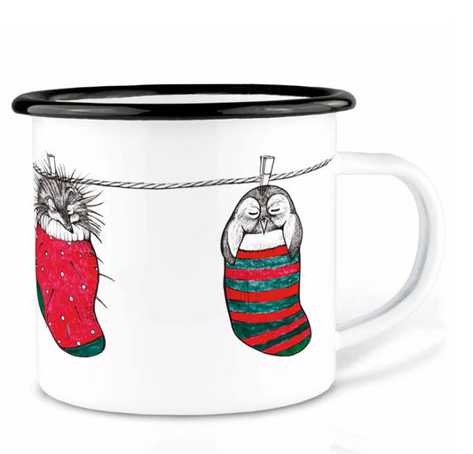 Enamel cup - Christmas socks