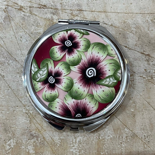 Pocket Mirror  ¨Enchanted Garden¨ - by Stephanie Fraselle - Artisan Jewellery Design