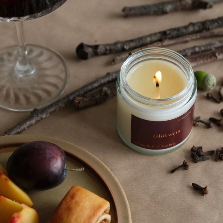 'Glühwein' - komplett natürliche, handgefertigte Duftkerze