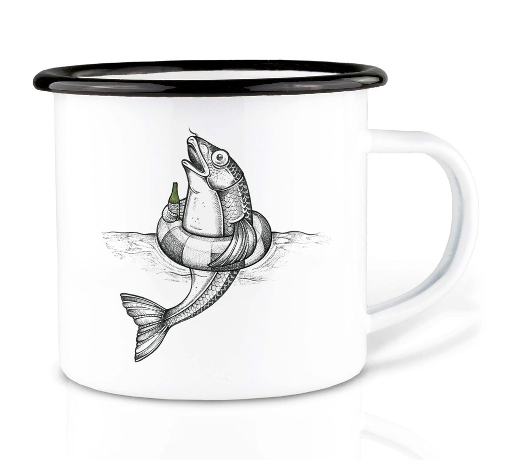 Taza de esmalte - Bernie el delfín