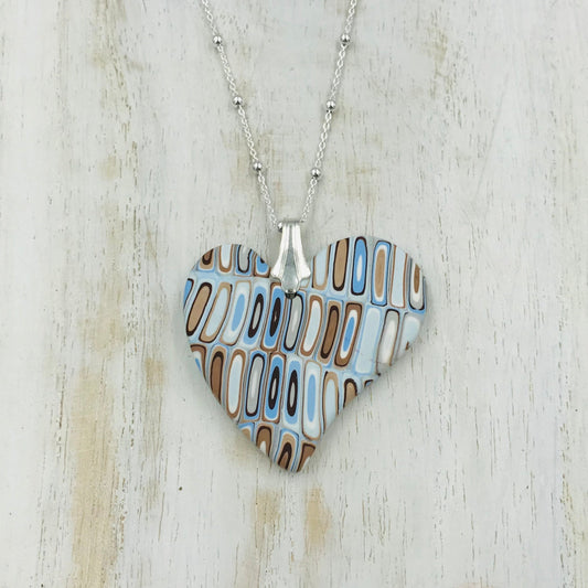 “Beaches” Heart pendant - Sterling Silver 925 necklace by Stephanie Fraselle - Artisan Jewellery Design