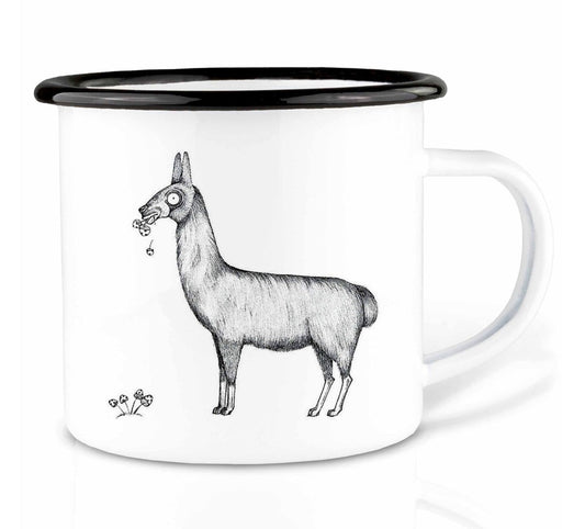Enamel cup - Llama