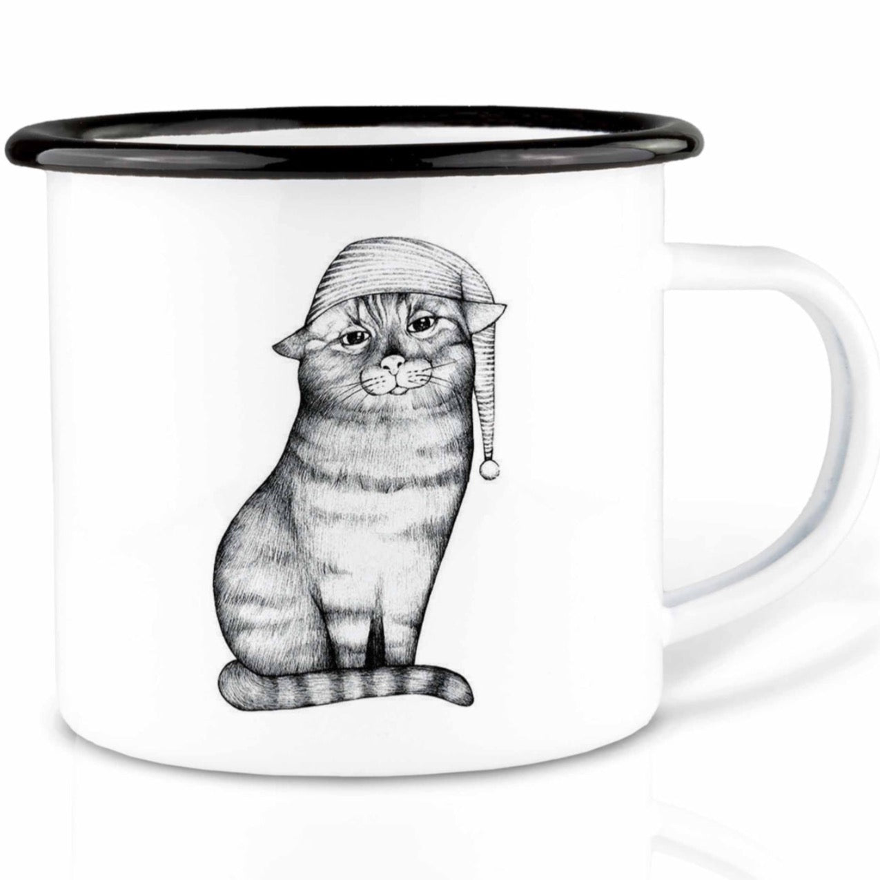 Enamel cup - Goodnight cat