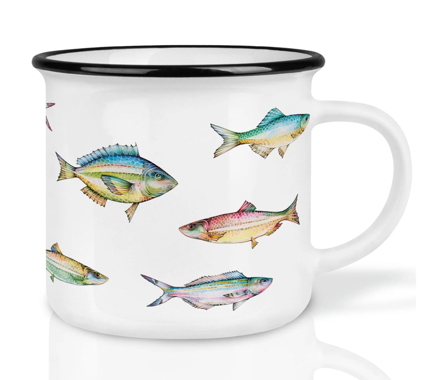 Hochwertige Keramiktasse - Fischschwarm