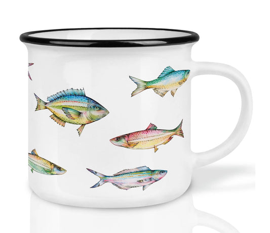 Hochwertige Keramiktasse - Fischschwarm
