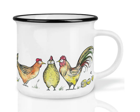 Hochwertige Keramiktasse - Der als Huhn verkleidete Fuchs