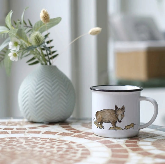 Hochwertige Keramiktasse - Weihnachts-Waschbär-Magier