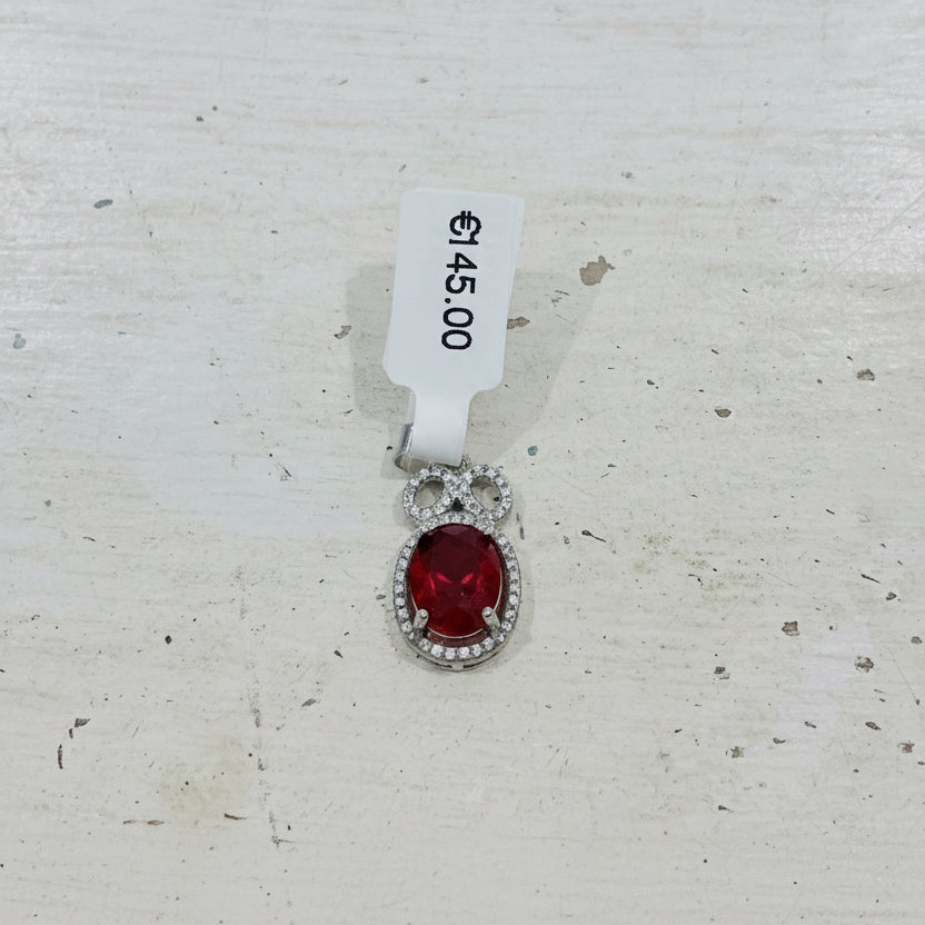 Solid 925 Sterling Silver | 2 Carat AAA Grade Ruby & White Topaz - Special Price