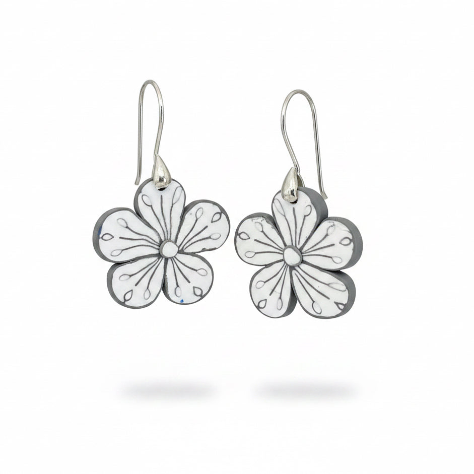 White Bloom |  Flower Earrings