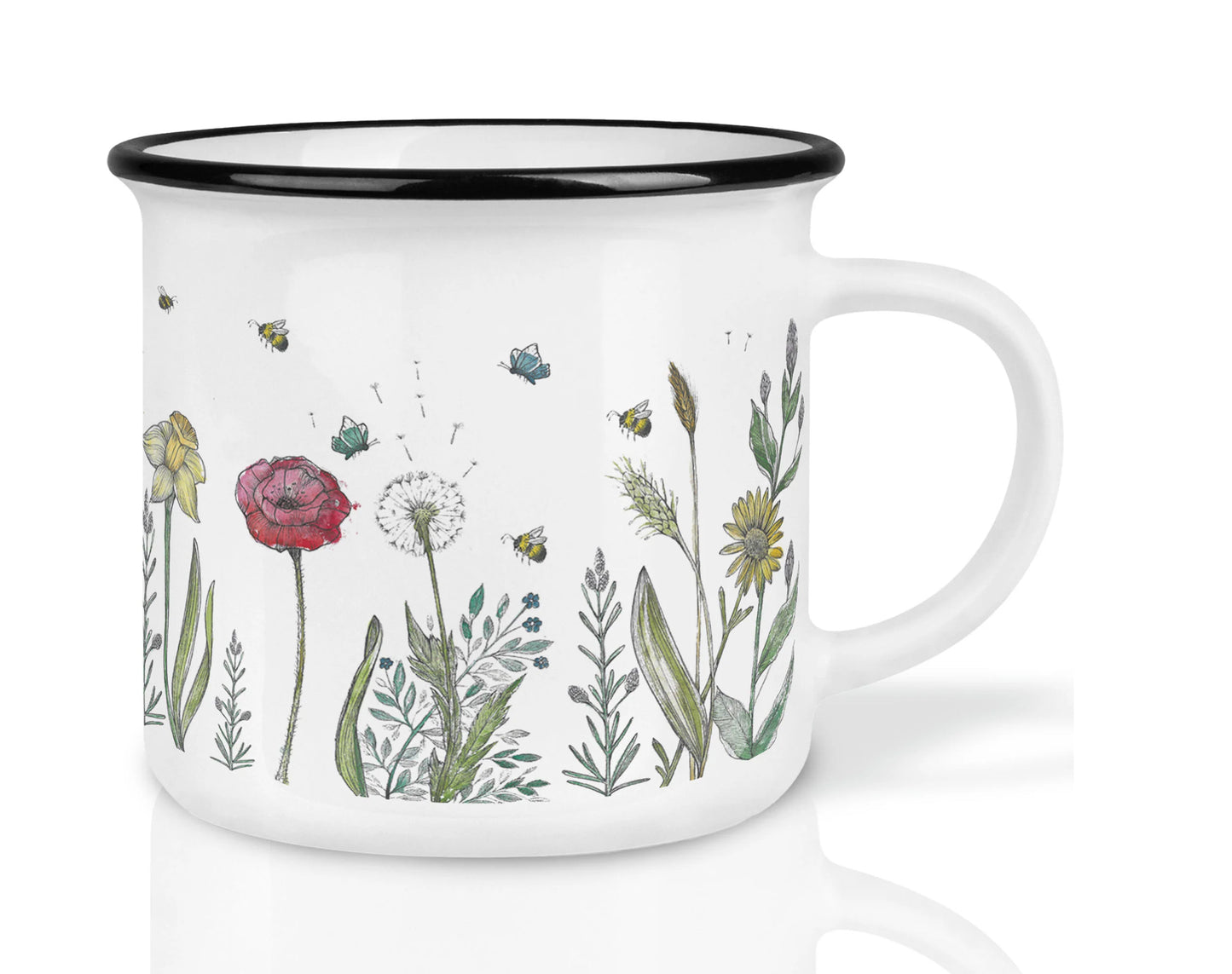 Hochwertige Keramiktasse - Wiesenblumen