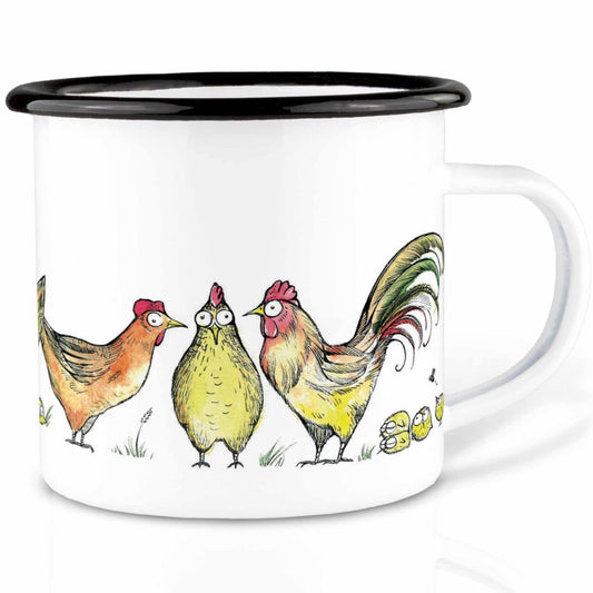 Enamel cup - Fox disguised as a chicken