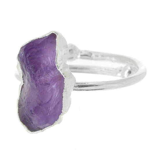 Anillo de plata con piedra preciosa AMATISTA.