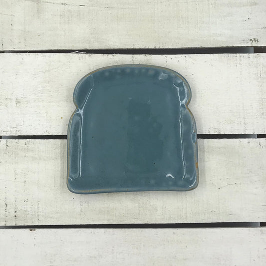 HANDCRAFTED Artisan Pottery Toast plate - BLUE