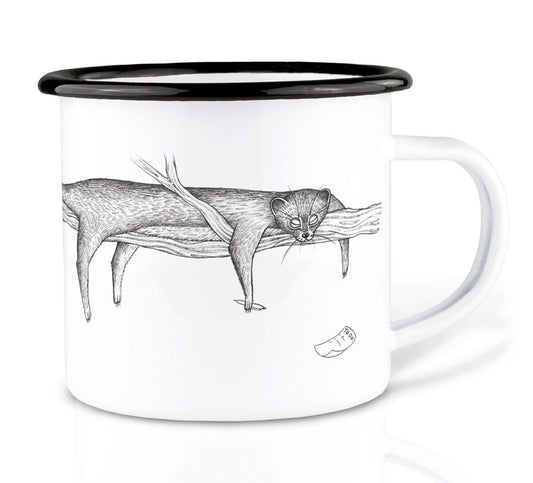 Enamel cup - Lazy Panther
