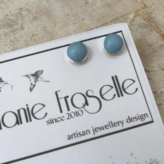 “Beaches” 925 STERLING SILVER 6mm EARRING STUDS - handmade  - by Stephanie Fraselle - Artisan Jewellery Design