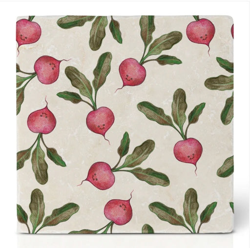 Natural stone art tile  "Radishes"