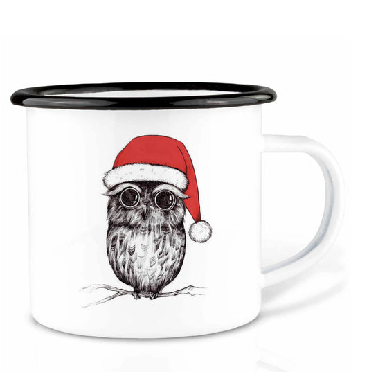 Enamel cup - Cute Christmas Owl