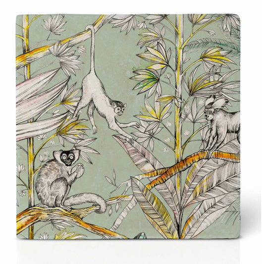 Natural stone art tile  “Monkeys”