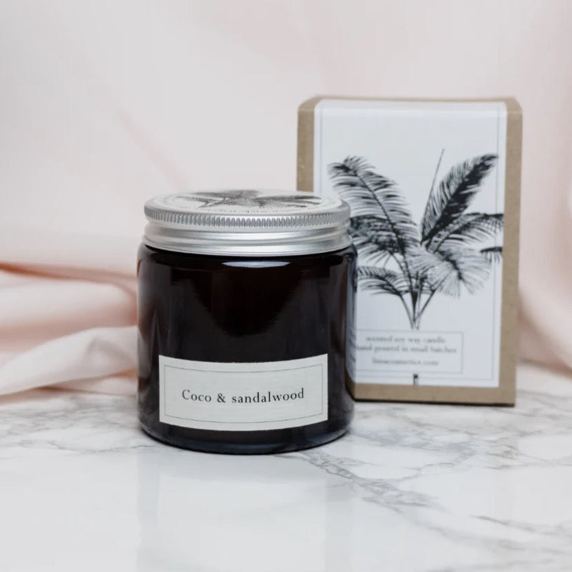 Coco & sandalwood  soy wax ARTISAN natural candle -hand poured in small batches