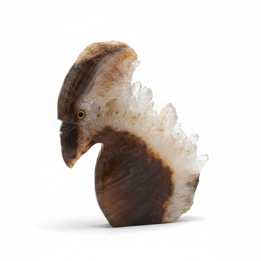 Druzy Quartz Hand Carved Eagle