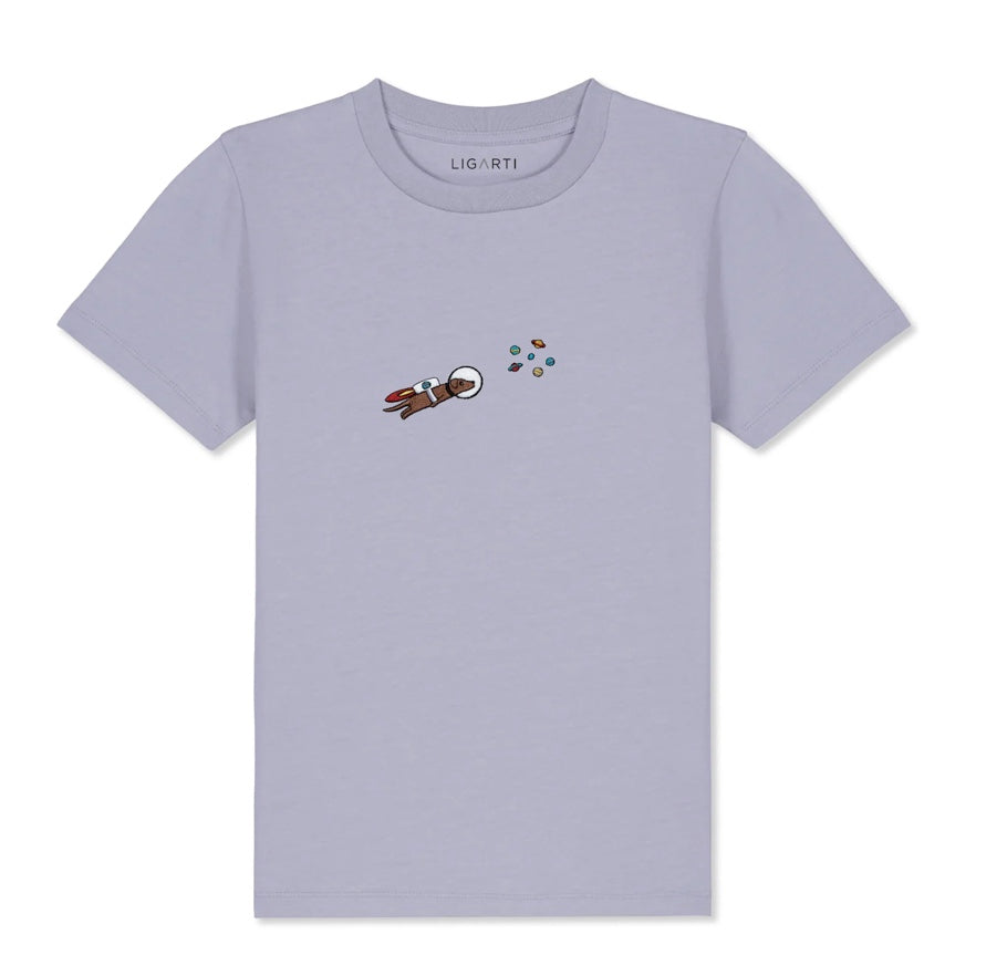 Best Organic Super Soft Childs Unisex T-shirt -Embroidered - AstroWoof the Space Dog