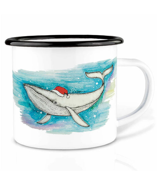 Enamel cup - Christmas whale