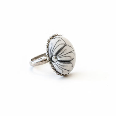 White Bloom | Sterling Silver 925 | adjustable ring