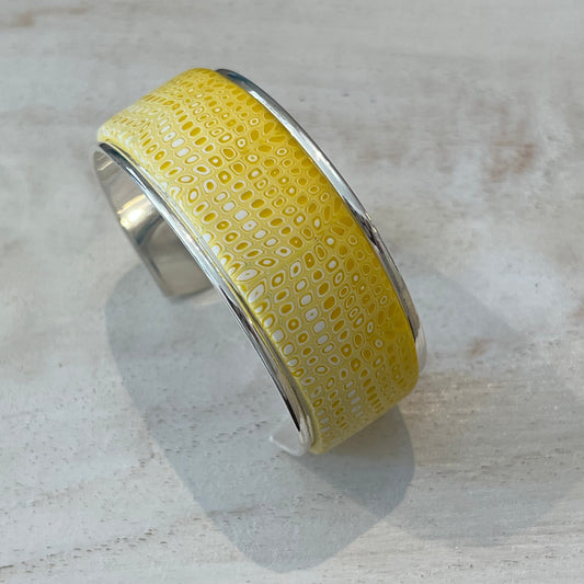 Mosaic “Sunshine Yellow” Bracelet cuff by Stephanie Fraselle - Atelier Lanzarote