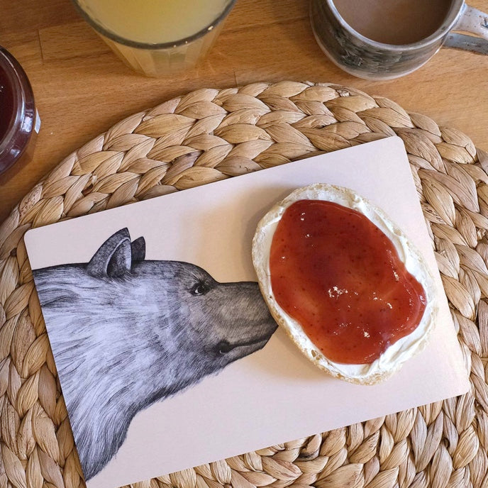 Tabla de desayuno de madera - El oso y la abeja