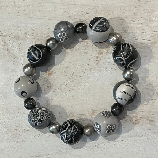 “ Moonlit Shimmer” Beaded Bracelet by Stephanie Fraselle - Artisan Jewellery Design