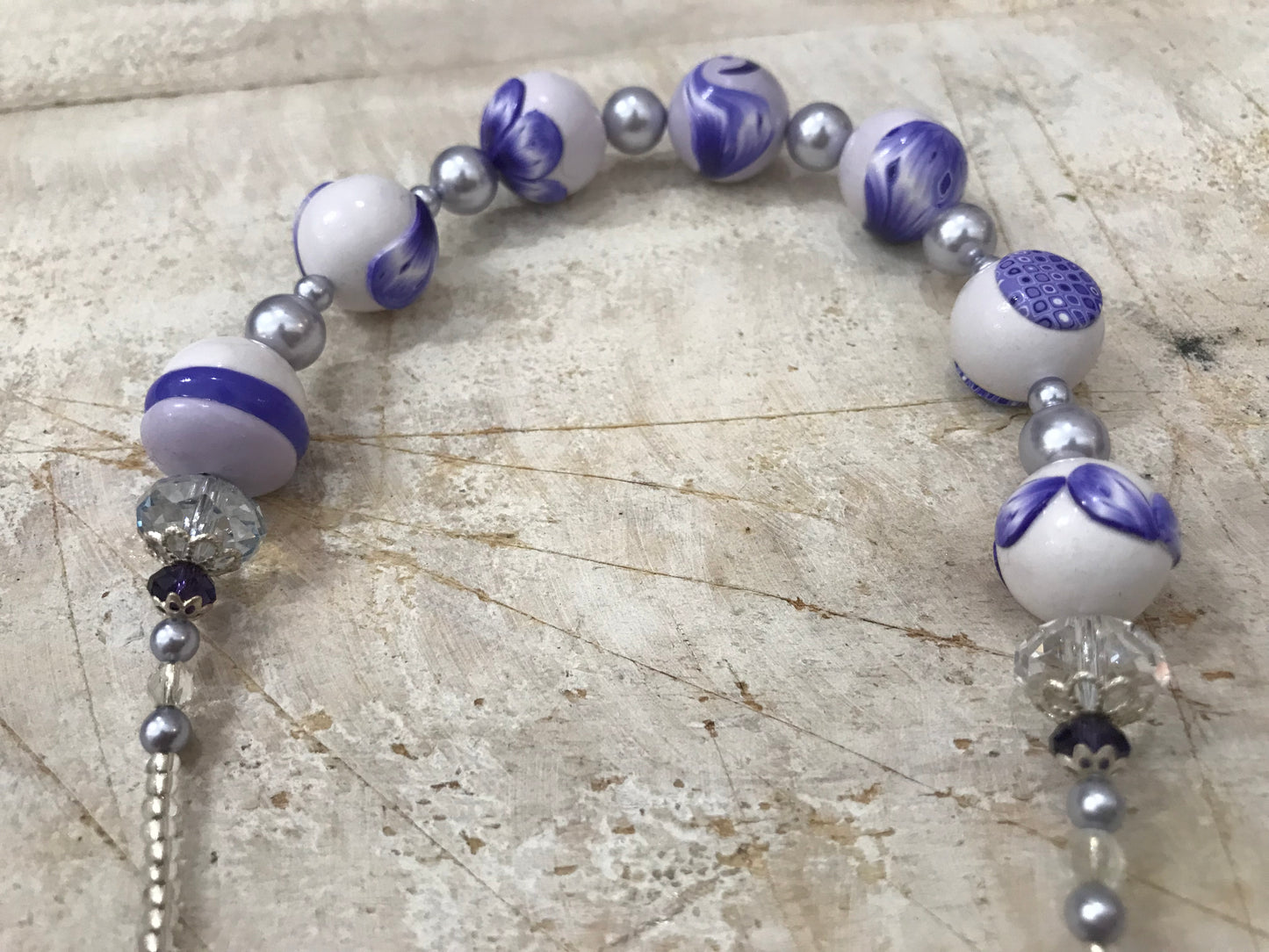 ¨Nerea”  beaded Empress necklace by Stephanie Fraselle - Artisan Jewellery Design