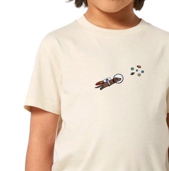 Best Organic Super Soft Childs Unisex T-shirt -Embroidered - AstroWoof the Space Dog