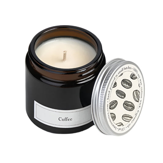 Coffee soy wax ARTISAN natural candle -hand poured in small batches
