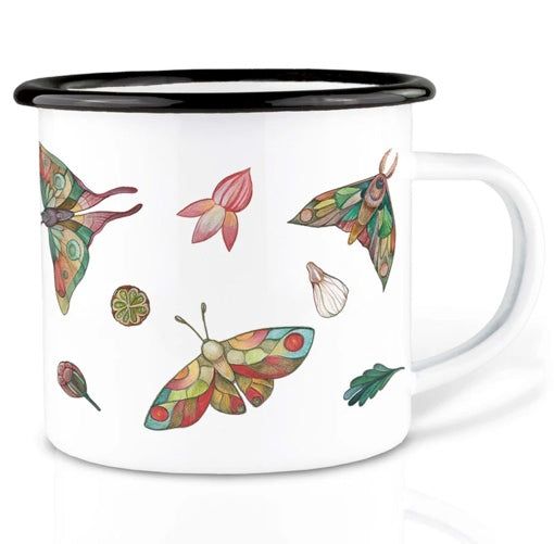 Robust and Light Enamel cup - Vibrant Moths