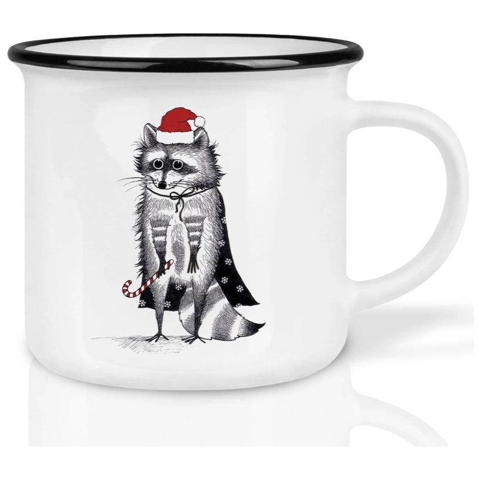 Hochwertige Keramiktasse - Weihnachts-Waschbär-Magier