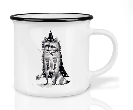 Hochwertige Keramiktasse - Waschbär-Magier