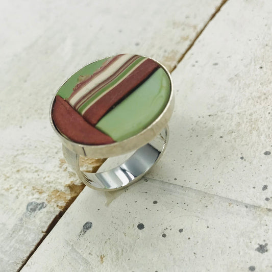 “Country”  Round Adjustable 22mm ring by Stephanie Fraselle - Artisan Jewellery Design