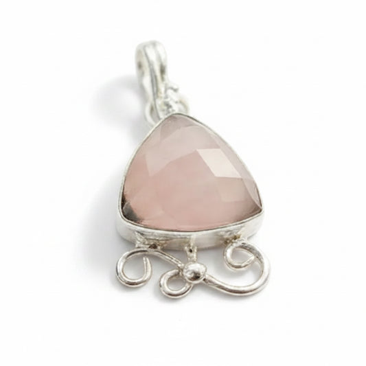 Sterling silver Pendant | 10CT Rose Quartz