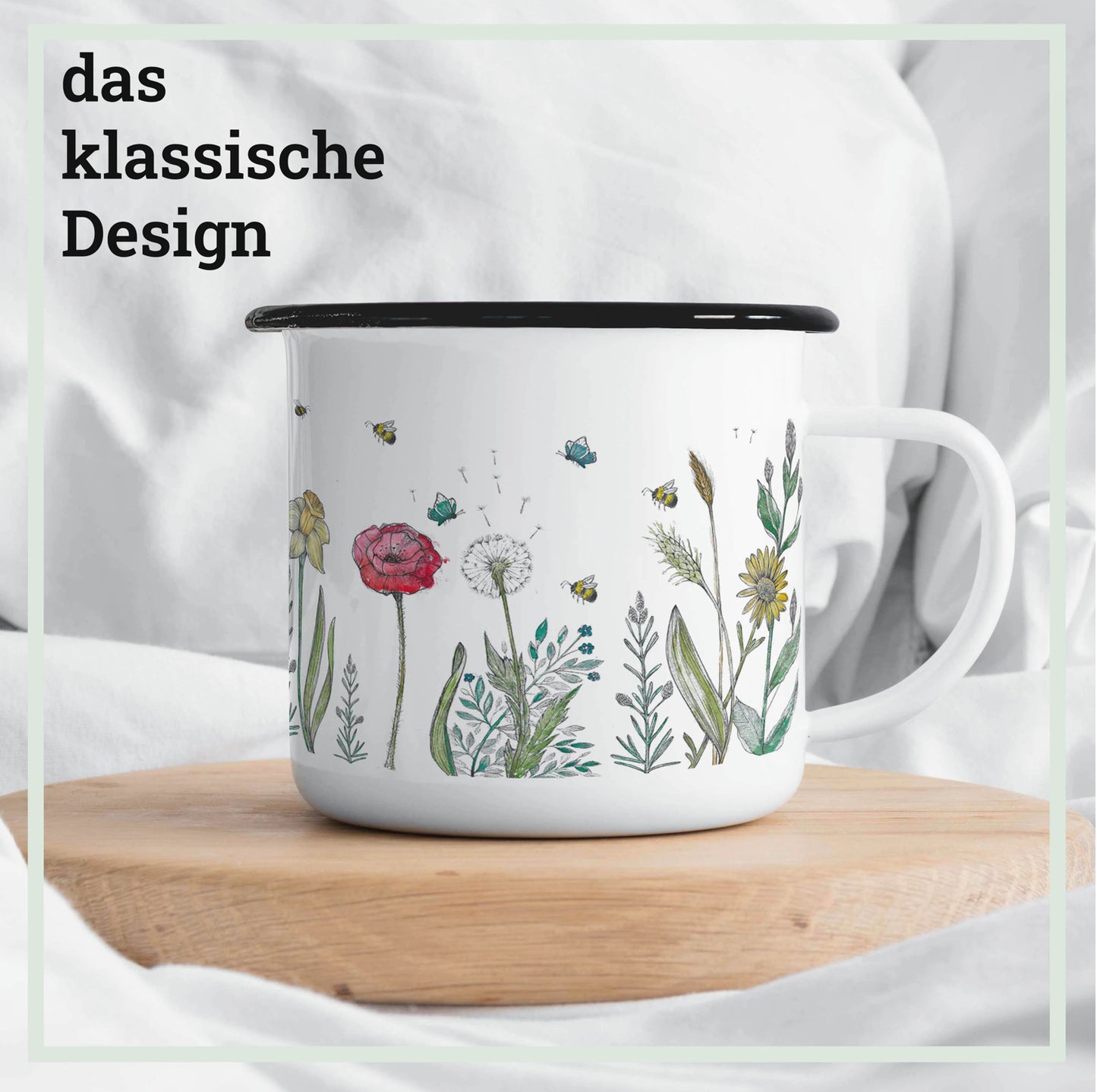 Enamel cup - Flowers