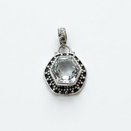 5CT Natural White Topaz 925 Solid Sterling Silver Pendant