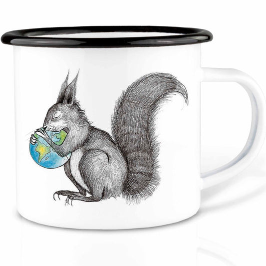 Emaille-Tasse - Eichhörnchenwelt