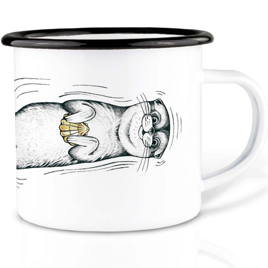 Enamel cup - Mussel Otter