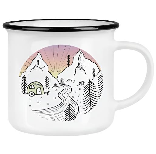 High quality ceramic mug- camping life