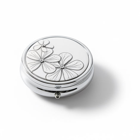 White Botanics Bloom |Handmade Pillbox 50mm