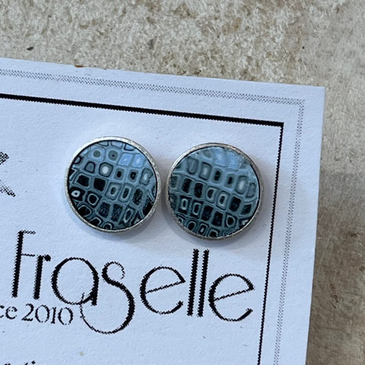 PENDIENTES DE PLATA DE LEY 925 DE 8 MM “Tranquil Waters” - hechos a mano - por Stephanie Fraselle - Diseño de joyería artesanal