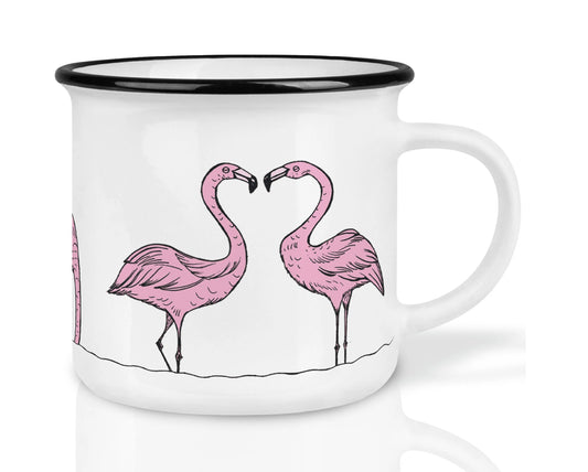 Taza de cerámica de alta calidad - Flamencos enamorados