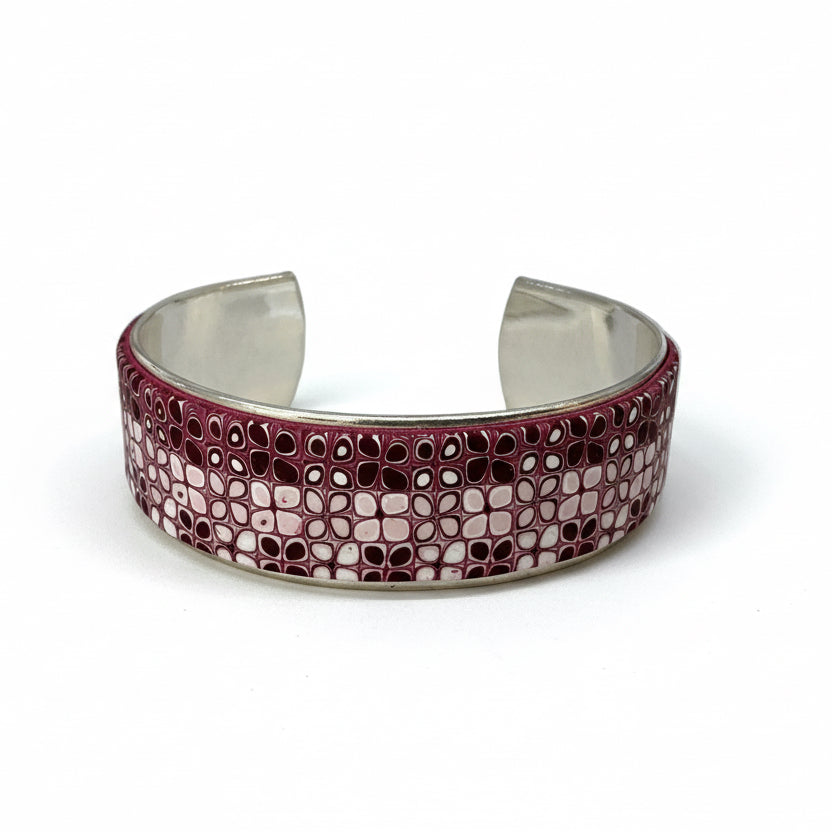 Hues|Crimson Mosaic Medium Cuff