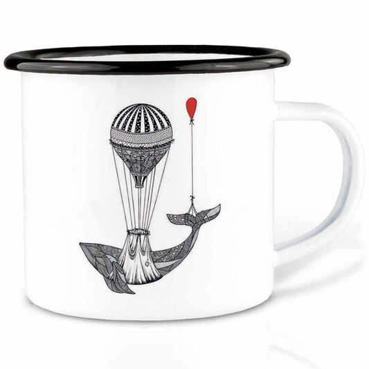 Emaille Tasse - Wal Ballontransport