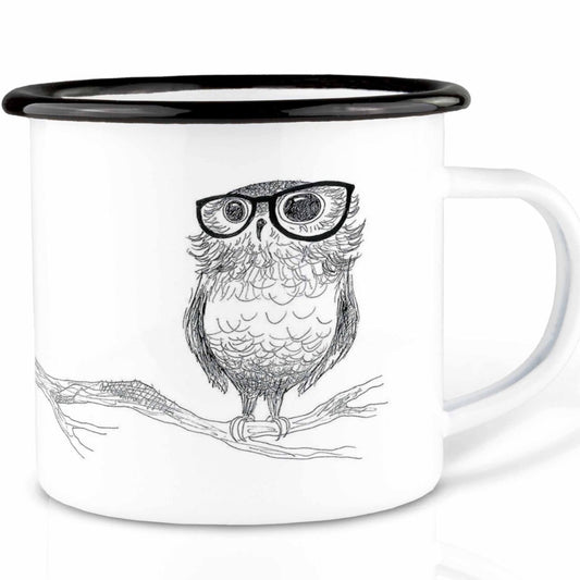 Enamel cup - Owl  branching out