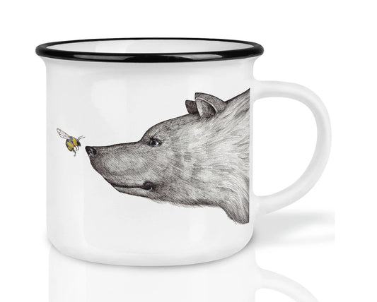 Hochwertige Keramiktasse - Der Bär und die Biene